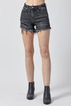 Explore More Collection - RISEN Raw Hem Denim Shorts with Pockets