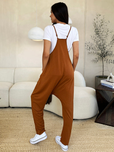 Explore More Collection - Double Take Full Size Sleeveless V-Neck Pocketed Jumpsuit