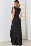 Explore More Collection - Ruffled V-Neck High-Low Dress