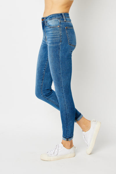 Explore More Collection - Judy Blue Full Size Cuffed Hem Skinny Jeans