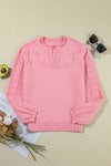 Explore More Collection - Notched Long Sleeve Sweater