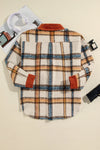 Explore More Collection - Plus Size Plaid Button Down Jacket