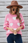 Explore More Collection - Angel Wings Heart Dropped Shoulder Long Sleeve Sweater