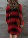 Explore More Doorbusters - Double Take Full Size Plaid Round Neck Long Sleeve Magic Dress