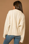 Explore More Collection - Collared Cable Sweater Cardigan