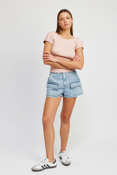 Explore More Collection - DENIM CARGO SHORTS