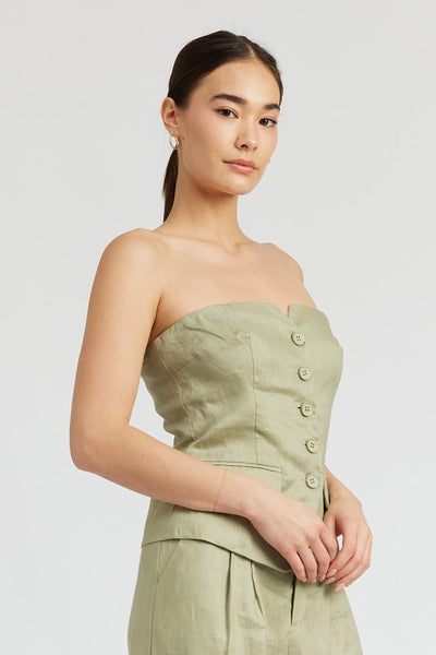 Explore More Collection - BUTTON DOWN BUSTIER TUBE TOP