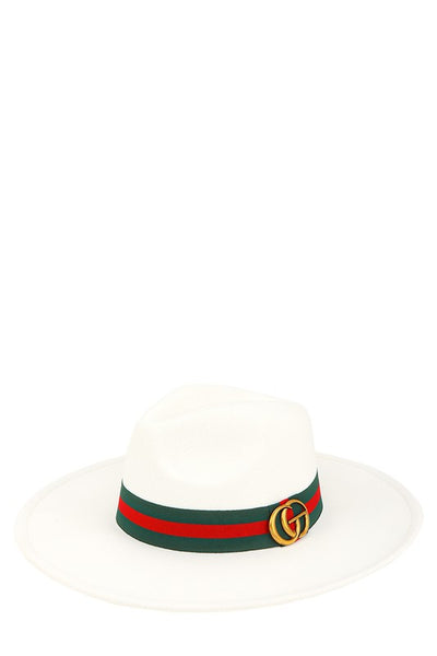 Explore More Collection - GO Charm with Stripe Band Fedora Hat