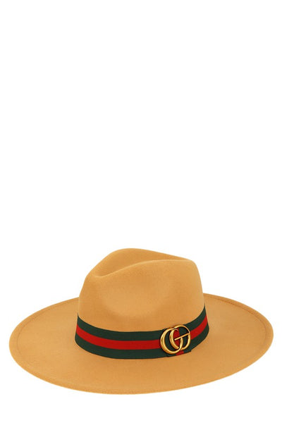 Explore More Collection - GO Charm with Stripe Band Fedora Hat