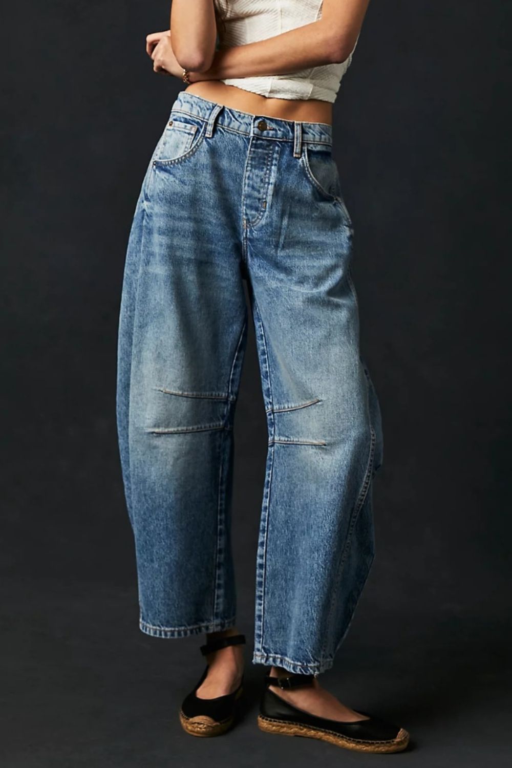 Explore More Collection - Wide Leg Jeans with Pockets