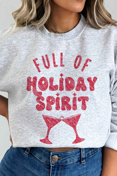 Explore More Collection - HOLIDAY SPIRITS CHRISTMAS GRAPHIC SWEATSHIRT