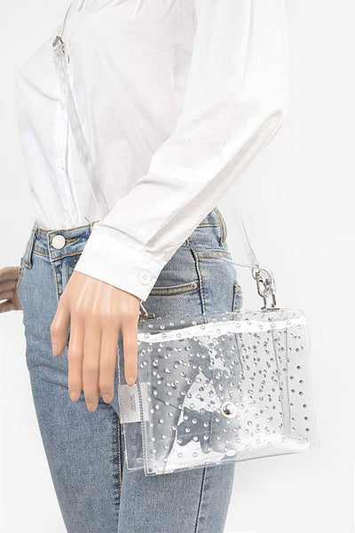 Explore More Collection - Rhinestone Cleared Crossbody Stadium Bag