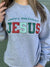 Explore More Collection - Happy Birthday Jesus Faux Patch Sweatshirt