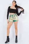 Explore More Collection - Metallic Foil Short in Green