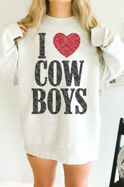 Explore More Collection - I LOVE COWBOYS WESTERN OVERSIZED SWEATSHIRT