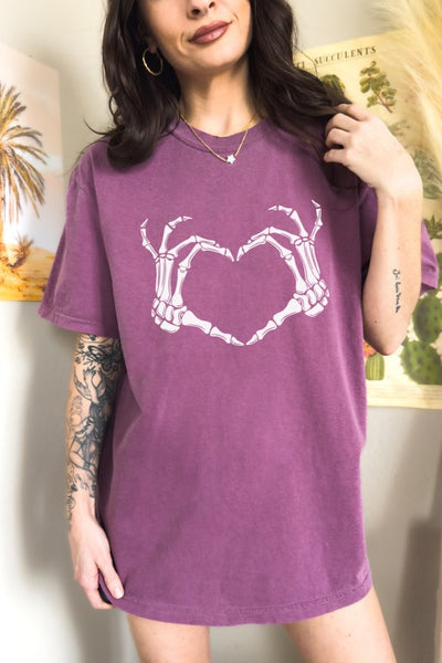 Explore More Collection - Skeleton Heart Valentine's Day Comfort Colors Tee