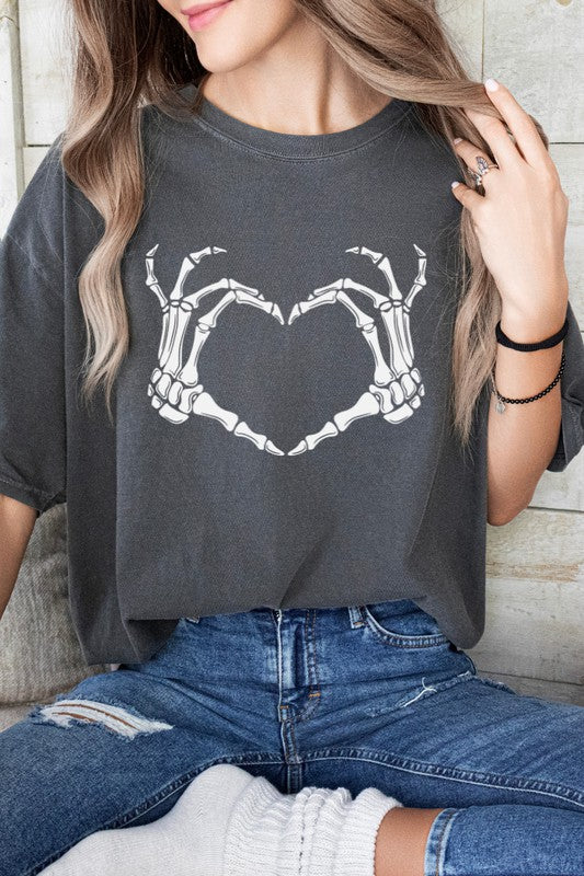 Explore More Collection - Skeleton Heart Valentine's Day Comfort Colors Tee