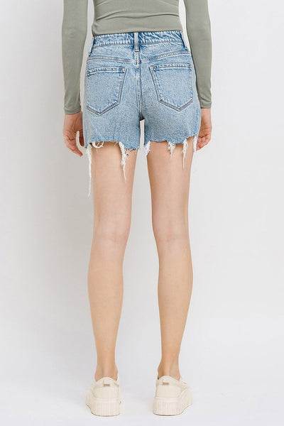 Explore More Collection - High Rise Raw Hem Shorts
