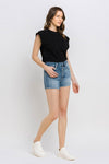 Explore More Collection - Super High Rise Button Up Stretch Shorts