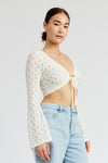 Explore More Collection - CROCHET BELL SLEEVE TOP WTIH FRONT O RING