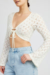 Explore More Collection - CROCHET BELL SLEEVE TOP WTIH FRONT O RING