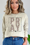 Explore More Collection - Pray Leopard Block Religious Sweatshirt