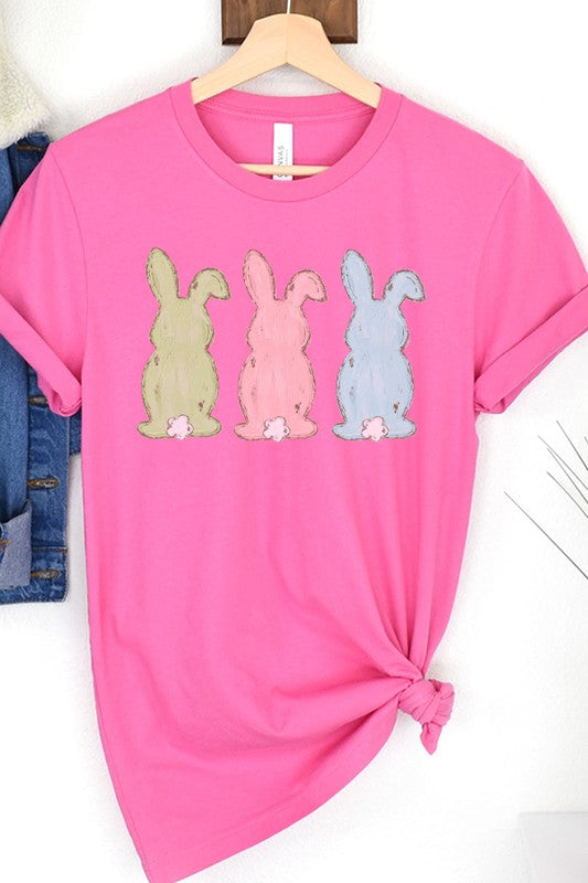 Explore More Collection - Easter 3 Colored Rear Bunnies Graphic Tee
