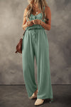 Explore More Collection - Drawstring Wide Strap Wide Leg Overalls