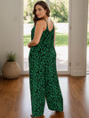 Explore More Collection - Full Size Leopard Scoop Neck Wide Leg Jumpsuit