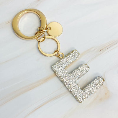 Explore More Collection - It Girl Glam Initial Key Chain - Crystal Clear