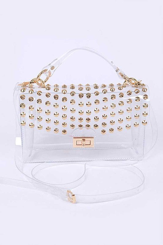 Explore More Collection - Studded Iconic Clear Swing Bag