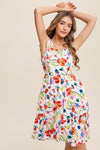 Explore More Collection - Flower Print Square Neck Dress