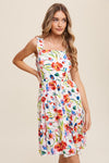 Explore More Collection - Flower Print Square Neck Dress