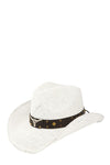 Explore More Collection - Cow Buckle and Cowboy Style Beaded Straw Hat