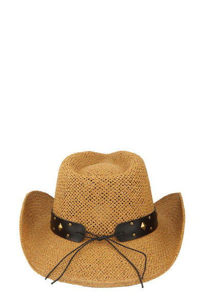 Explore More Collection - Cow Buckle and Cowboy Style Beaded Straw Hat