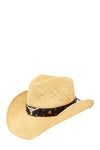 Explore More Collection - Cow Buckle and Cowboy Style Beaded Straw Hat