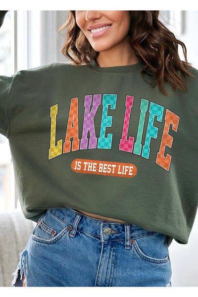 Explore More Collection - Lake Life Graphic Fleece Sweatshirts