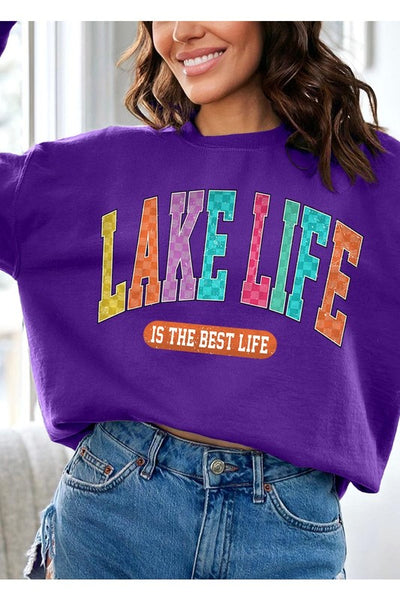 Explore More Collection - Lake Life Graphic Fleece Sweatshirts