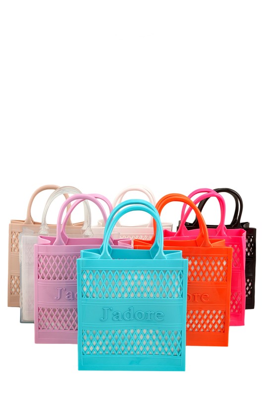 Explore More Collection - JADORE Mesh Style Top Handle Jelly Bag