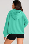 Explore More Collection - Pocketed Half Zip Long Sleeve Hoodie