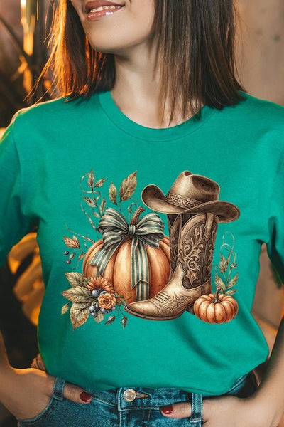 Explore More Collection - Howdy Pumpkin Western Fall Graphic Tee