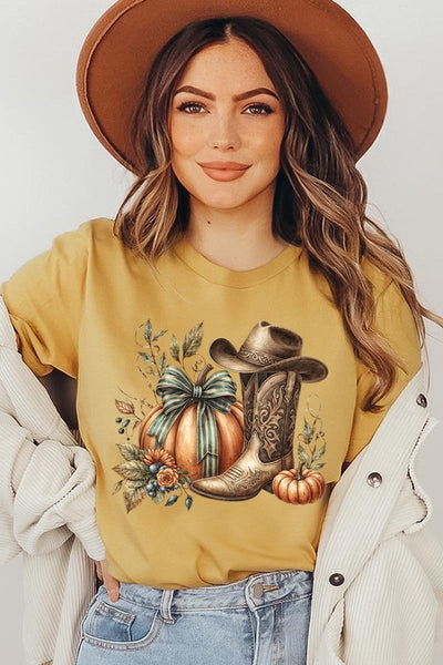 Explore More Collection - Howdy Pumpkin Western Fall Graphic Tee