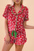 Explore More Collection - Christmas Candy Cane Print Knotted Pajama Set