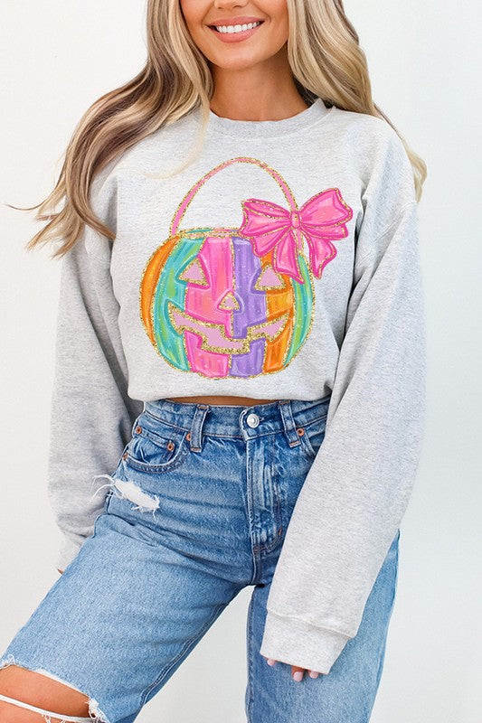 Explore More Collection - Halloween Pink Purple JakoL Pink Bow Sweatshirt