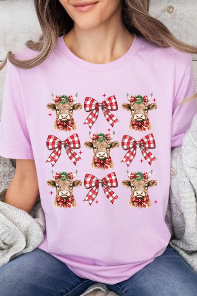 Explore More Collection - Christmas Highland Cow Graphic Tee