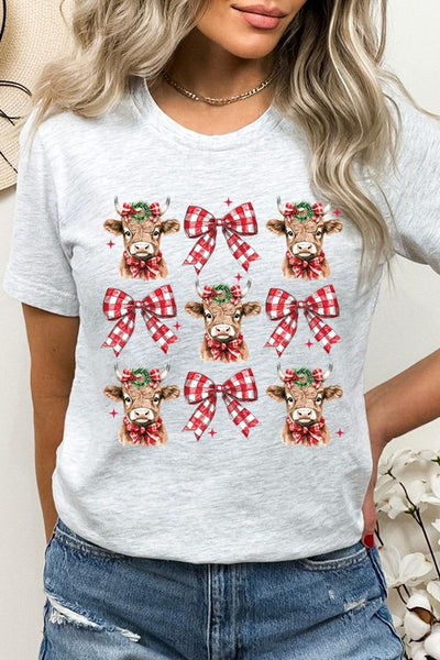 Explore More Collection - Christmas Highland Cow Graphic Tee