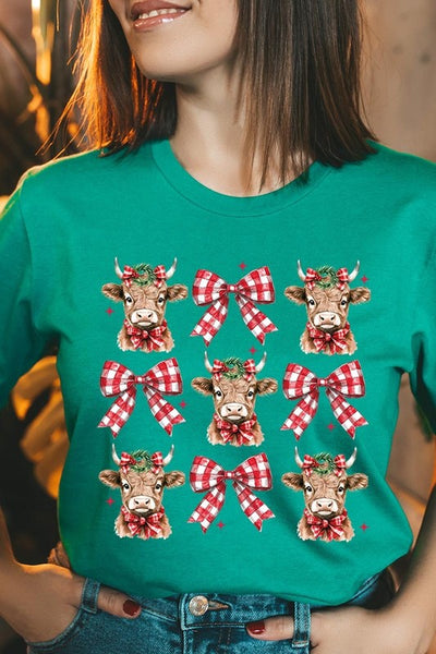 Explore More Collection - Christmas Highland Cow Graphic Tee