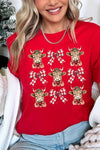 Explore More Collection - Christmas Highland Cow Graphic Tee