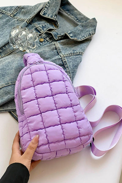 Explore More Collection - Quilted Nylon Crossbody  Bag