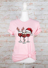 Explore More Collection - Christmas Wine Glass Graphic Tee